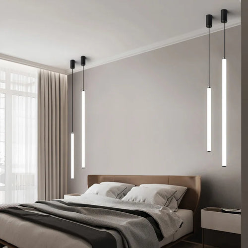Modern minimalist long spiral tube LED chandelier 2023 - vue 5 sur 15