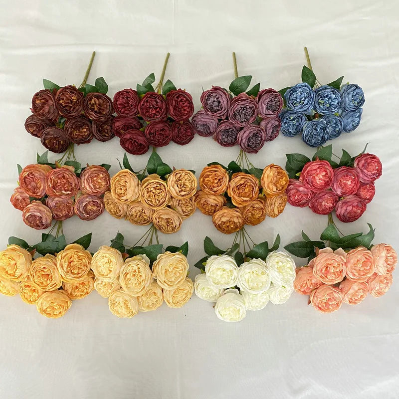 Decorative artificial rose bouquet for weddings and events - vue 5 sur 16
