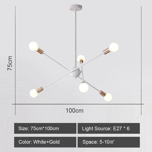 lustre moderne nordique sputnik avec éclairage led intérieur - vue 11 sur 16