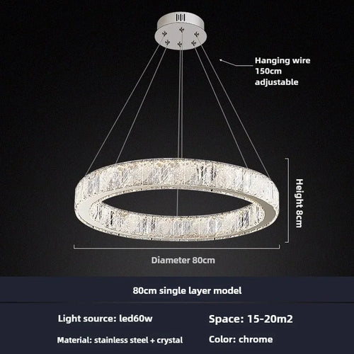 Modern crystal chandelier for elegant lighting - vue 11 sur 12