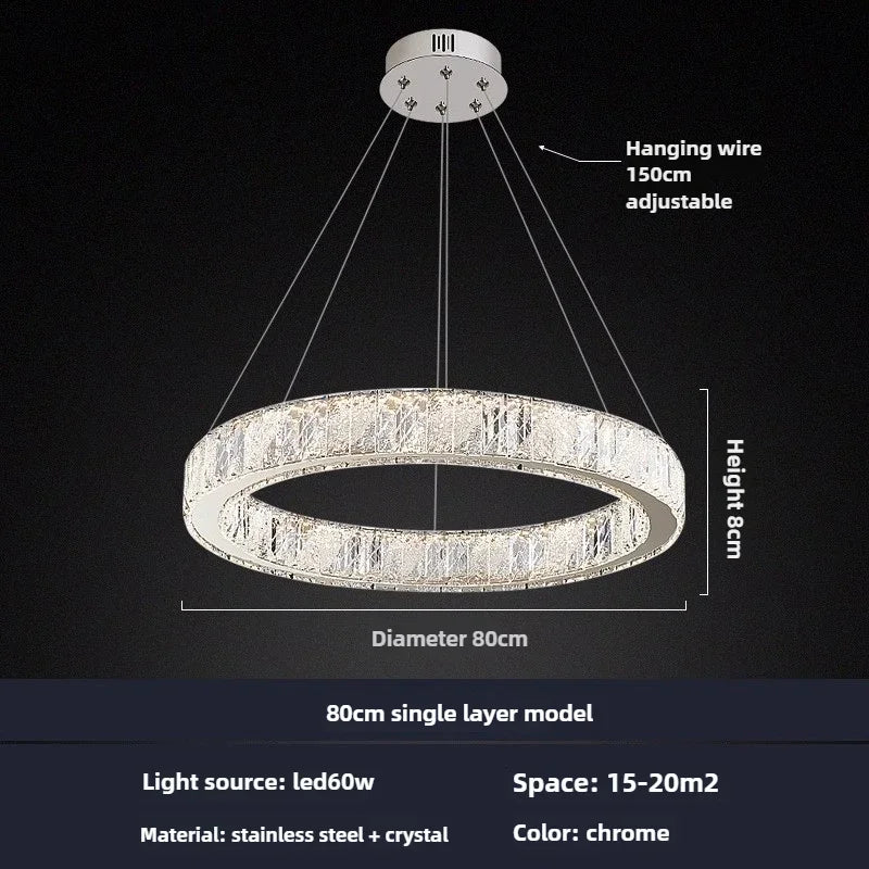 Modern crystal chandelier for elegant lighting - vue 10 sur 12