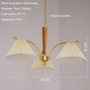 Nordic retro pendant light with pleated fabric shade decorative lamp