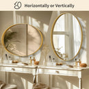 Brushed gold mirror with decorative metal frame