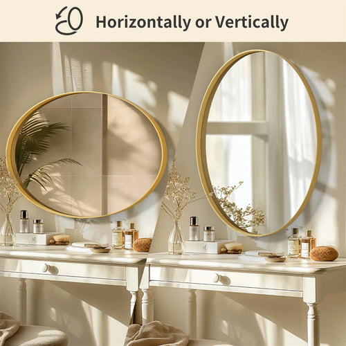 Brushed gold mirror with decorative metal frame - vue 4 sur 6