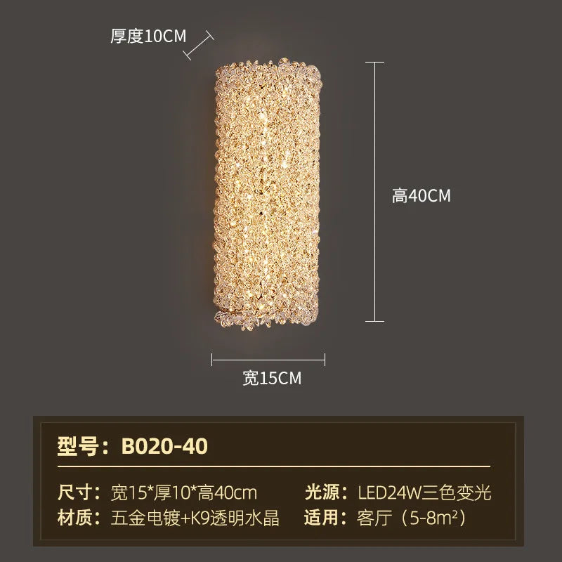 Luxury crystal wall light post-modern design for villa - vue 10 sur 10