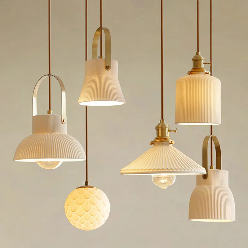 Designer ceramic pendant light in various shapes