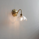 Modern smoked grey glass LED wall light copper indoor