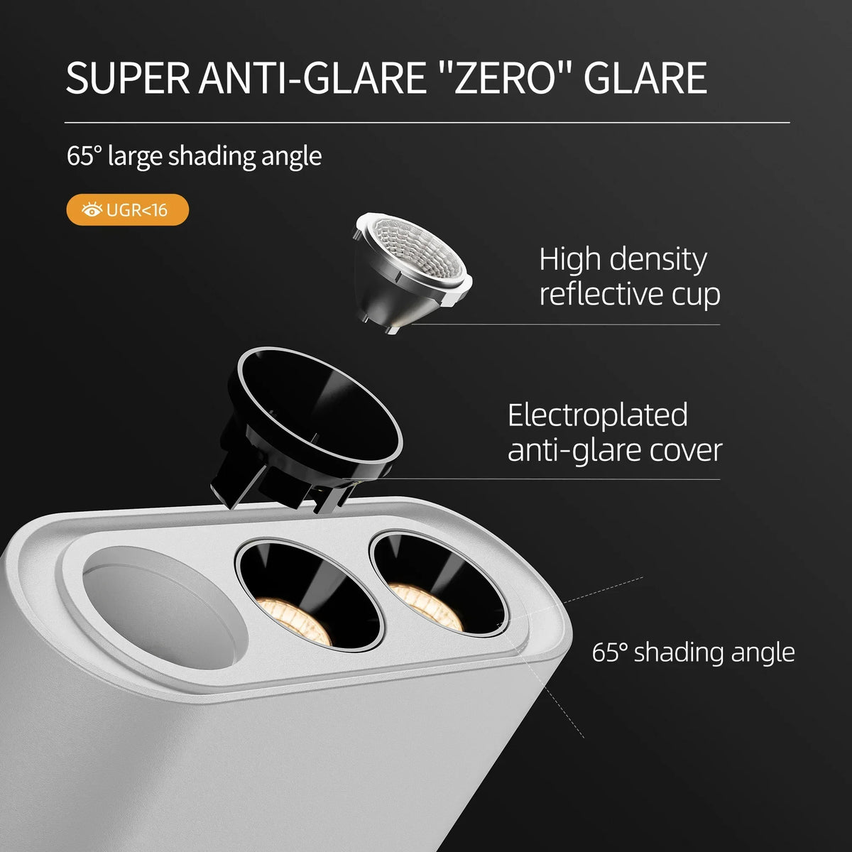 Aisilan LED ceiling spotlight magnetic surface adjustable angle - vue 2 sur 8