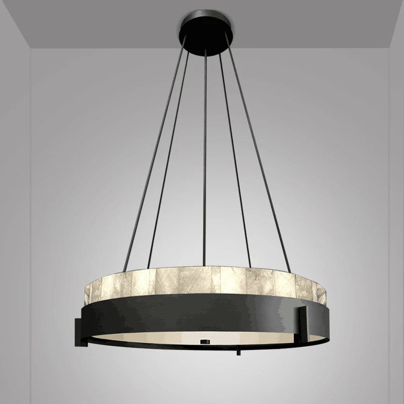 Modern marble chandelier with creative indoor LED lighting