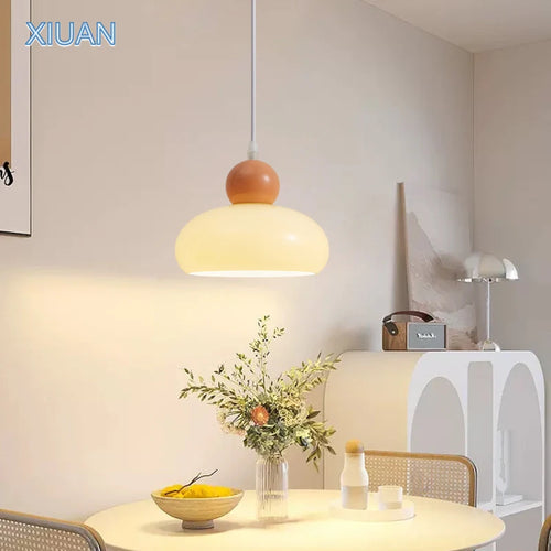 French art glass LED pendant lamp e27 bauhaus - vue 3 sur 8