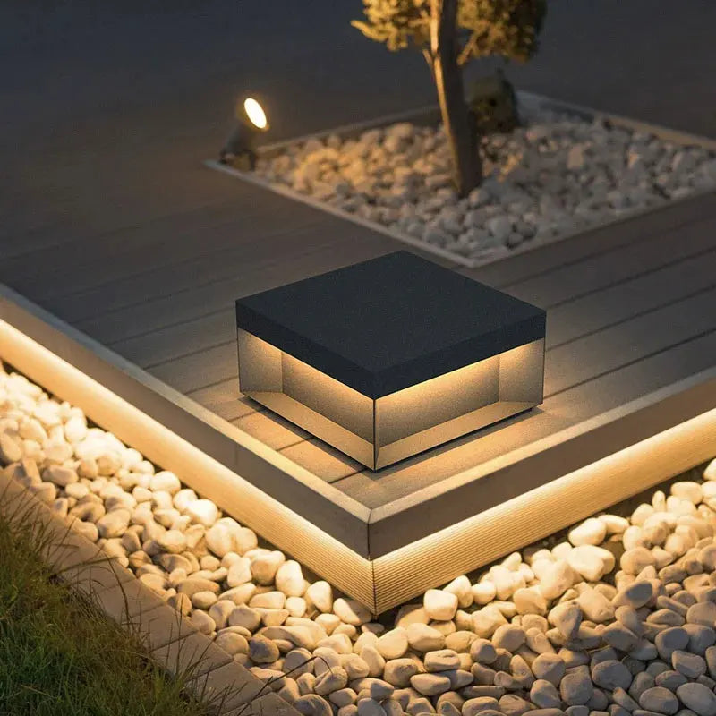 Waterproof outdoor post lamp for fence and gate landscape