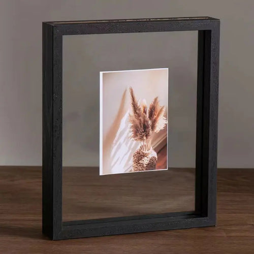 Classic Solid Wood Double-Sided Transparent Acrylic Photo Frame, Framing Photos, Specimens, Certificates, Paintings, Posters - vue 8 sur 9