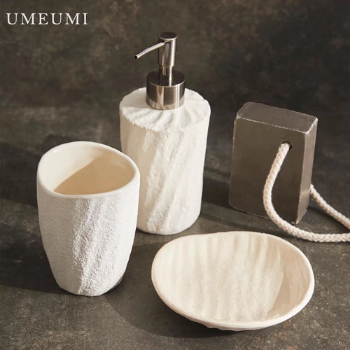 luxury ceramic bathroom set with elegant accessories