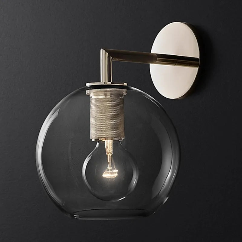 American retro glass wall light with LED lighting