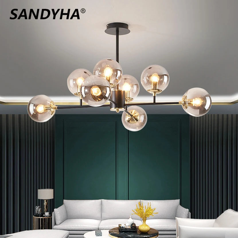 Sandyha modern luxury molecular glass LED chandelier