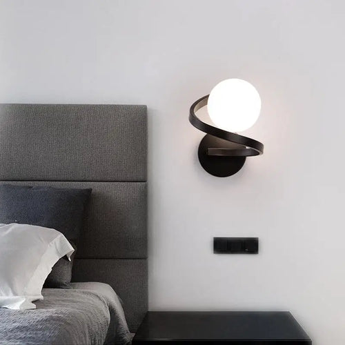 Modern glass ball LED wall light Nordic decoration for interiors - vue 4 sur 6