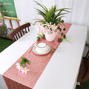 Festive gold, silver and rose sequin table runner