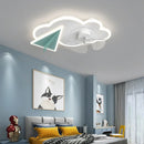 Ceiling fan with lights airplane design remote control for children