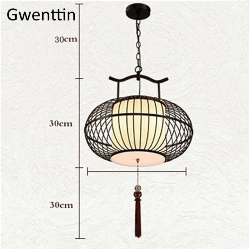 Chinese style LED pendant light for modern interior decoration - vue 6 sur 8