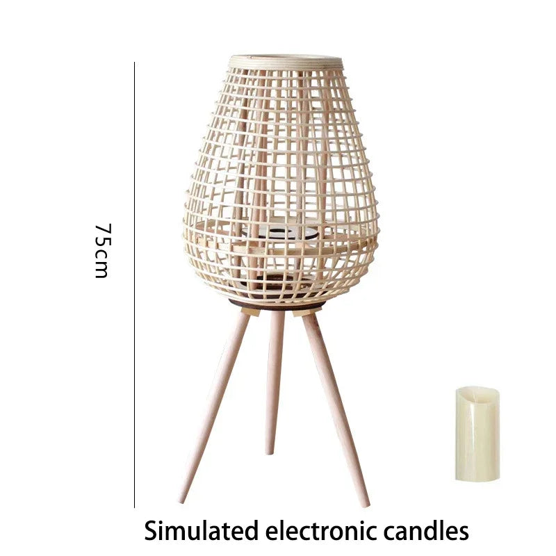 Rattan wind lamp with legs - vue 11 sur 18