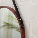 retro round wooden decorative mirrors for home decor