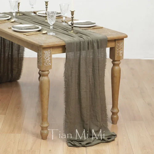 Bohemian cotton gauze table runner for weddings and parties