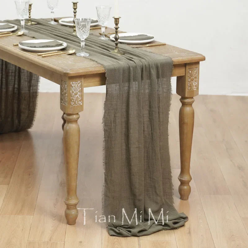 Bohemian cotton gauze table runner for weddings and parties