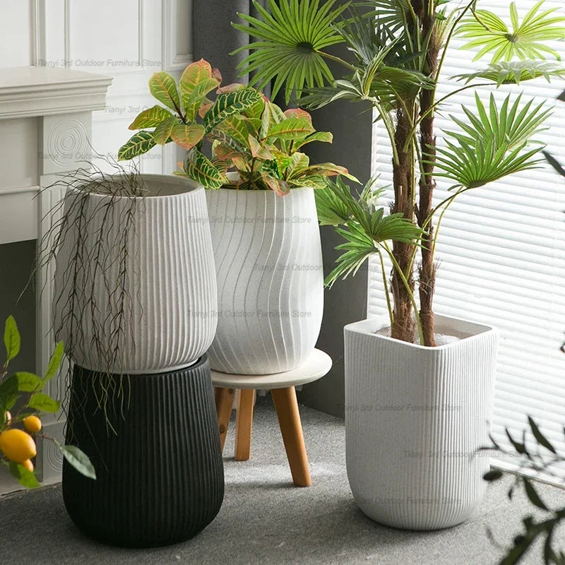 Modern nordic flower pots for garden and courtyard