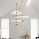 Gold metal lotus design art deco pendant light