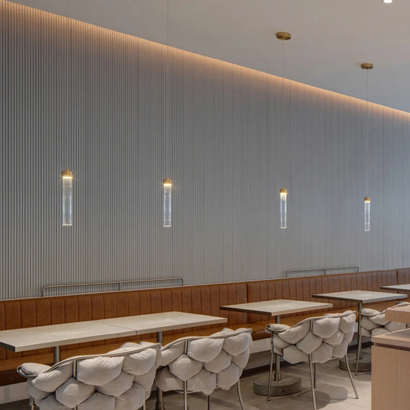 Minimalist nordic striped glass chandelier for interior decor - vue 4 sur 7