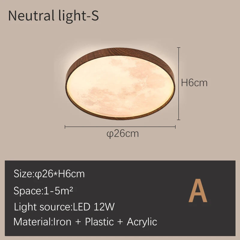 Modern moon dimmable LED ceiling lights - vue 8 sur 17