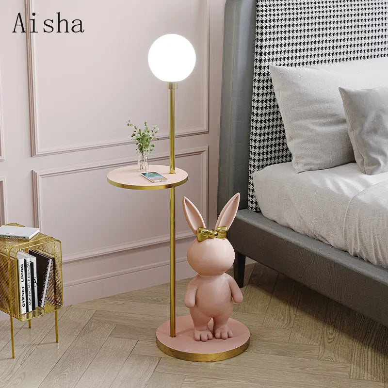 Nordic rabbit floor lamp for children's room - vue 3 sur 11