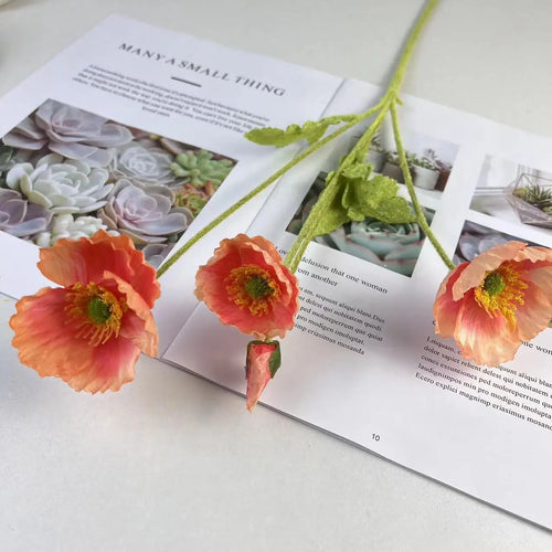 Artificial silk poppy flowers for decoration and events - vue 22 sur 21