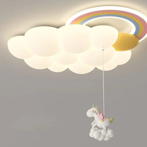 plafonnier dessin animé ours cheval lapin arc-en-ciel pour bébé - vue 3 sur 10