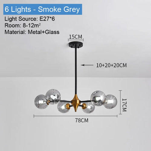 lustre industriel en verre pour intérieur élégant et moderne - vue 10 sur 14