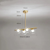 Modern LED chandelier with nordic glass ball lamps