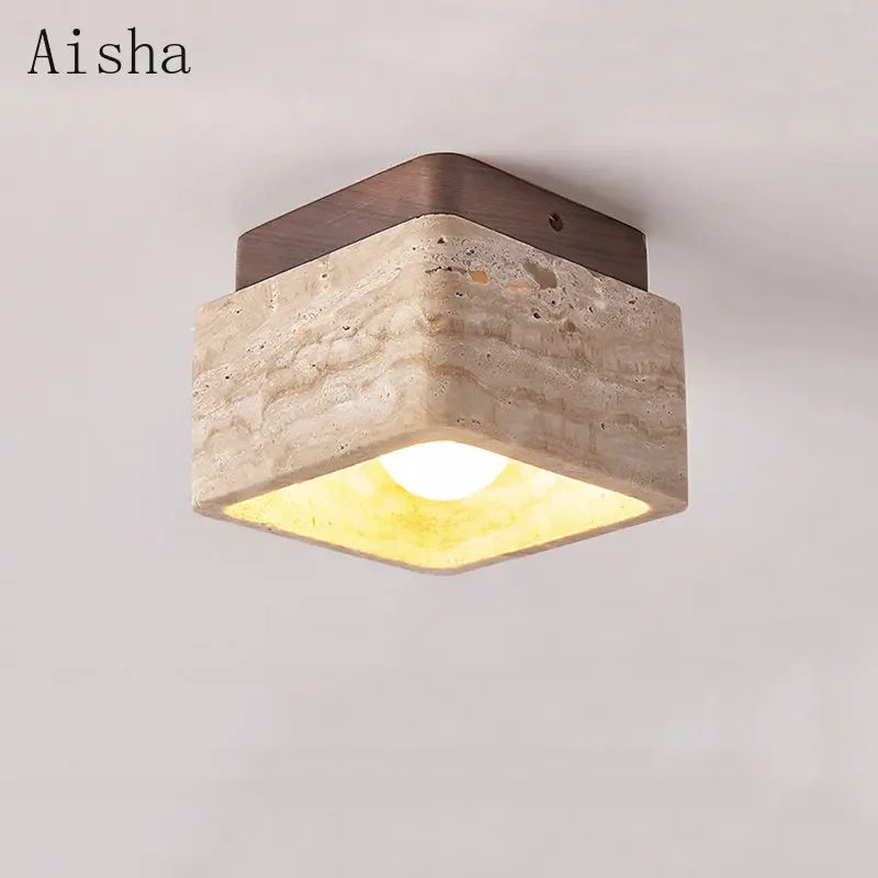 Retro cave stone ceiling light with silent and surprising design