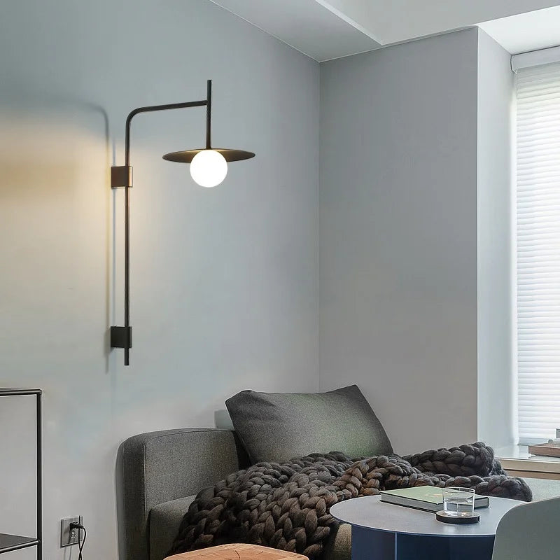 Modern LED wall light with adjustable arm for indoor use
