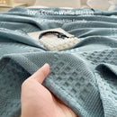 Lightweight decorative waffle cotton throw for living room and bedroom summer