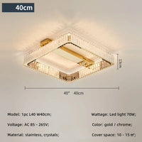 Modern dimmable LED crystal ceiling light for living room and bedroom