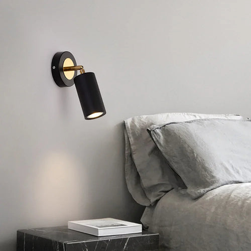 Modern wall light black gold adjustable bedside reading lamp - vue 6 sur 9