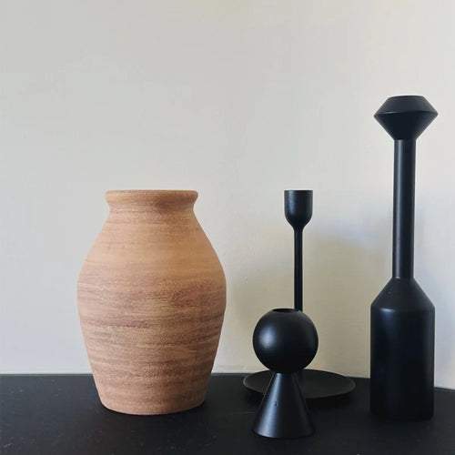handmade retro ceramic vases for floral decoration - vue 3 sur 6