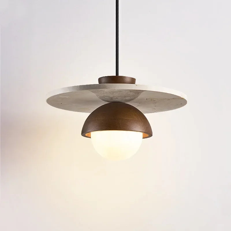 Modern LED pendant lamp, walnut stone pendant lamp, bedside lamp, indoor home decoration