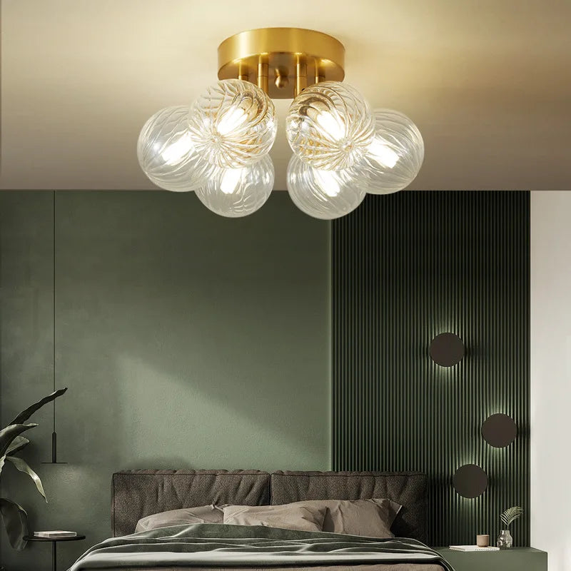 Modern magic bean chandelier with glass globes for interior decoration