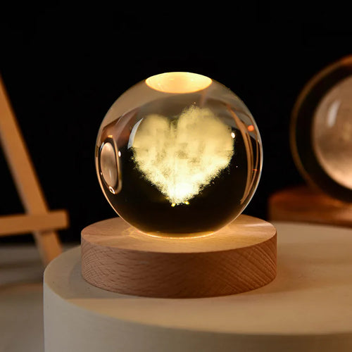 3D crystal ball solar system engraved decorative gift - vue 25 sur 32