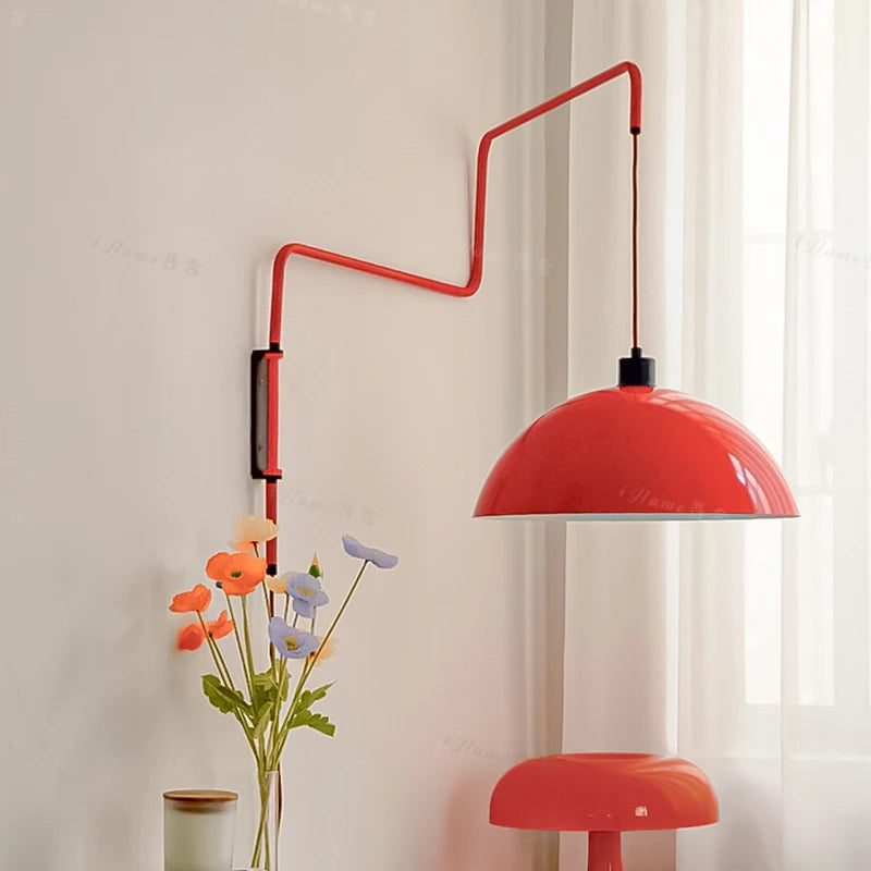 Nordic retractable LED swing wall light for elegant interiors