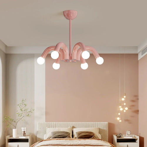 Romantic metal chandelier with water pipe LED for indoors - vue 5 sur 8