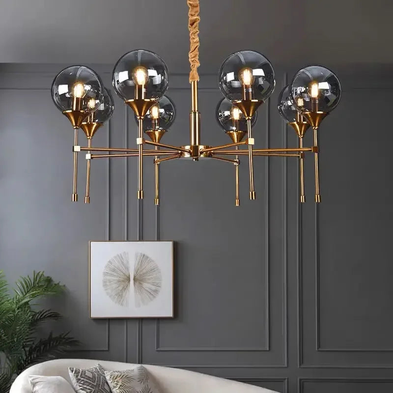 Modern nordic chandelier with elegant design for ambient lighting - vue 5 sur 15