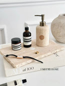marble bathroom kit with gel holder and dispenser