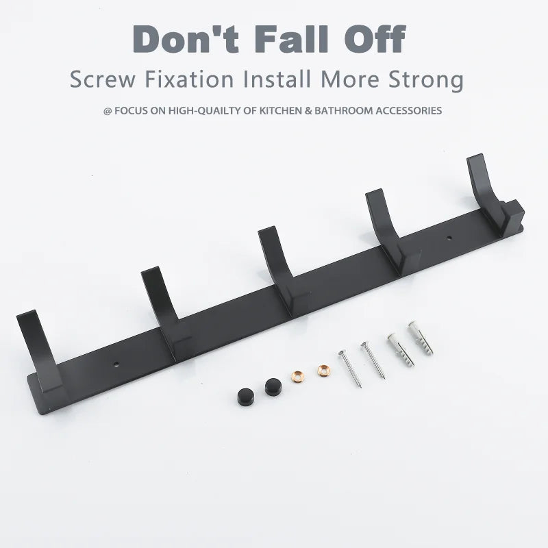 modern black aluminum wall mounted towel hooks